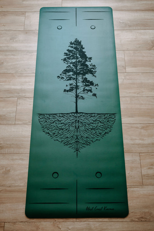 Tree Mycelium Engraved Forest Green Yoga Mat 5mm