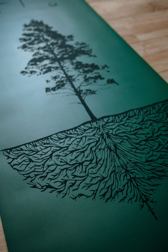 Tree Mycelium Engraved Forest Green Yoga Mat 5mm