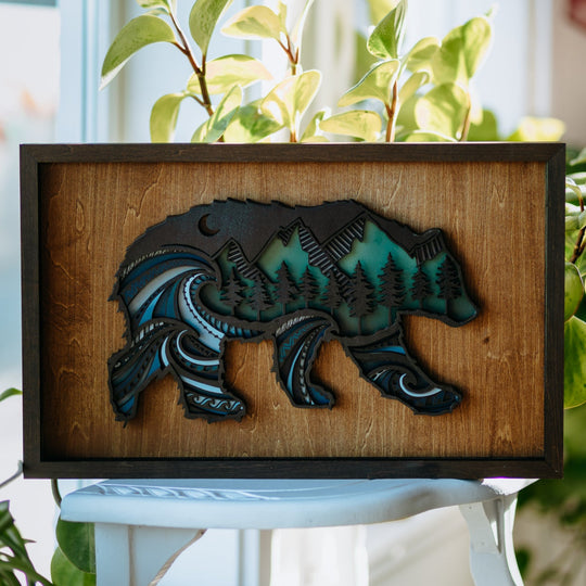 Nature Bear 3D Wood Art