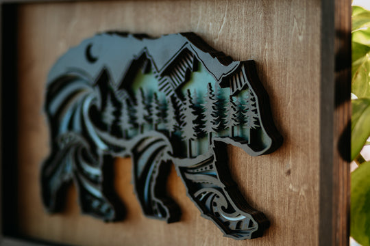 Nature Bear 3D Wood Art