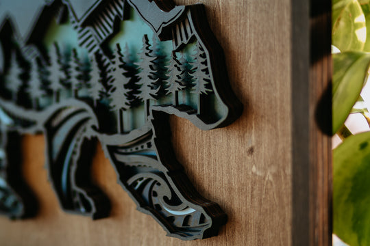 Nature Bear 3D Wood Art