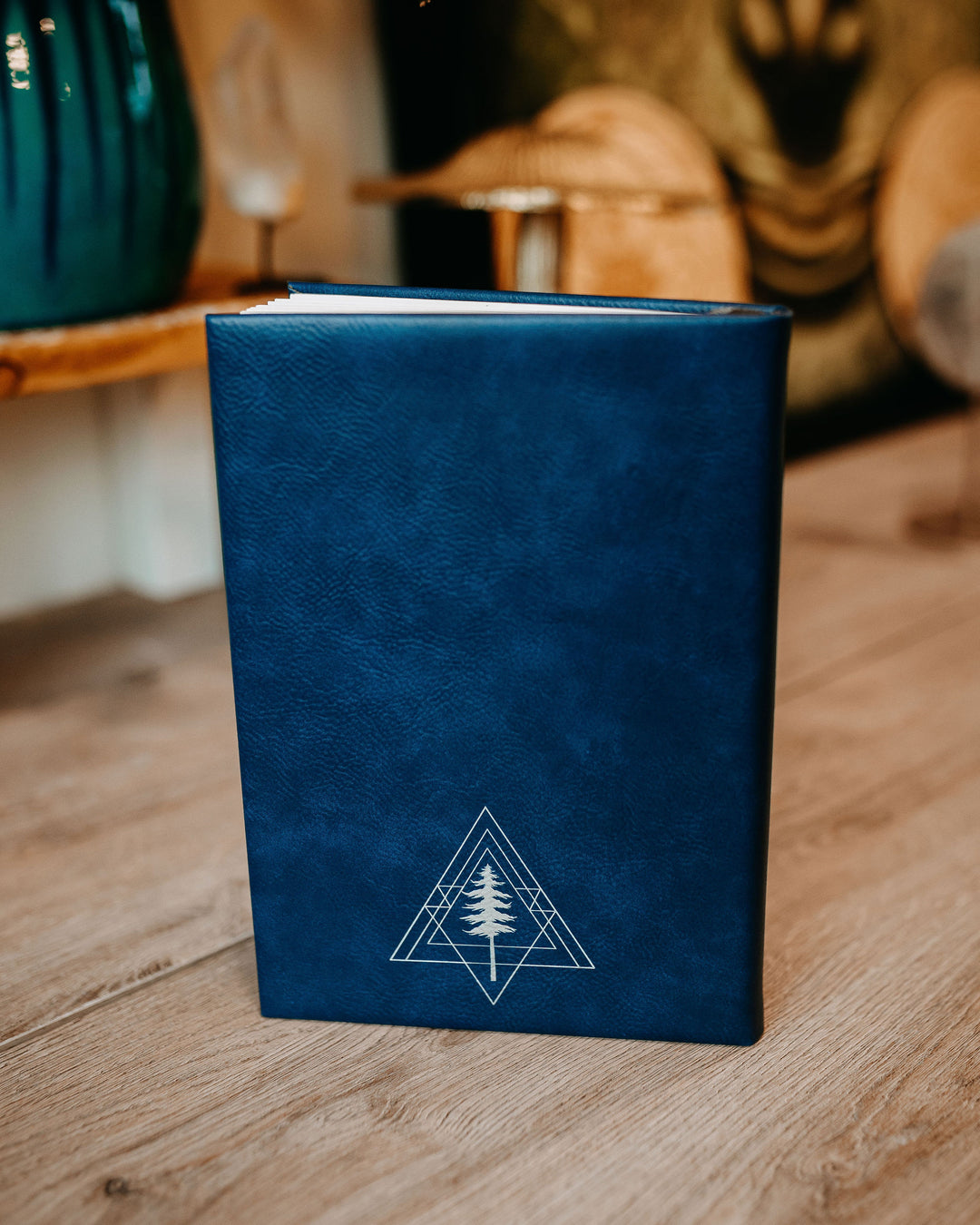 Silver Engraved Celestial Mermaid Indigo Blue Journal