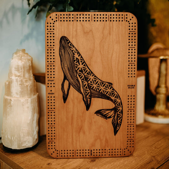 Humpback Engraved Cribbage Board