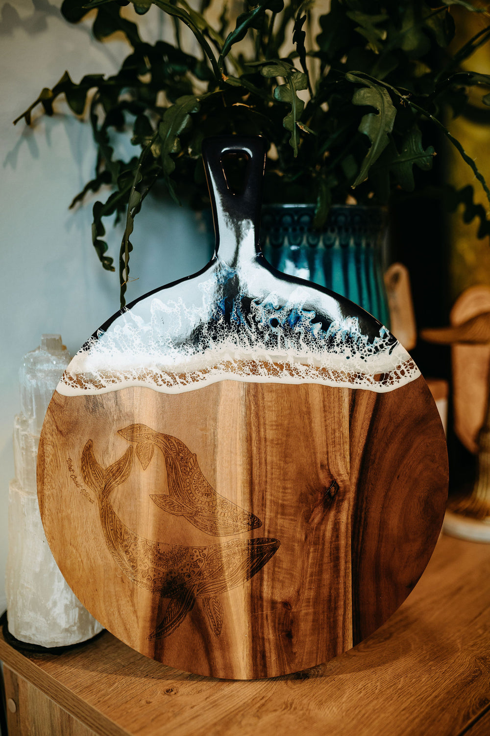 Acacia Wood & Resin Charcuterie Board - Humpback Mom & Bub