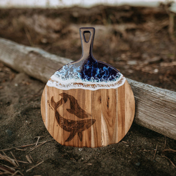 Acacia Wood & Resin Charcuterie Board - Humpback Mom & Bub