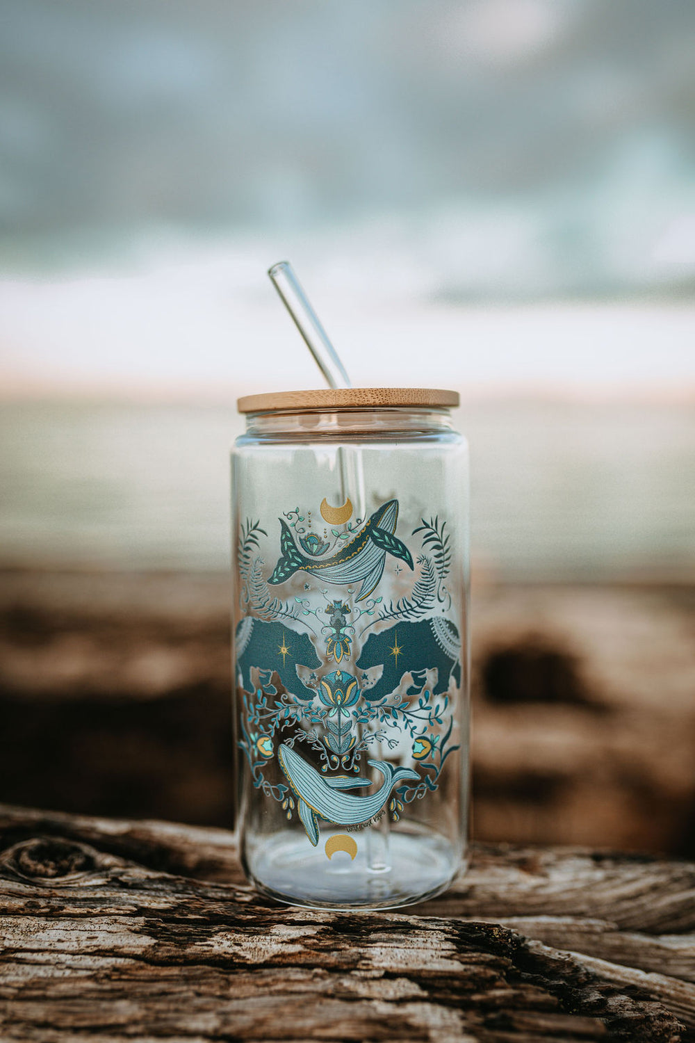 Cottage Bear Glass Tumbler