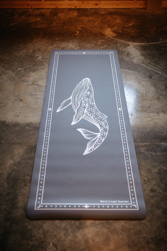 Seed Of Life Humpback Slate Blue Yoga Mat 5mm