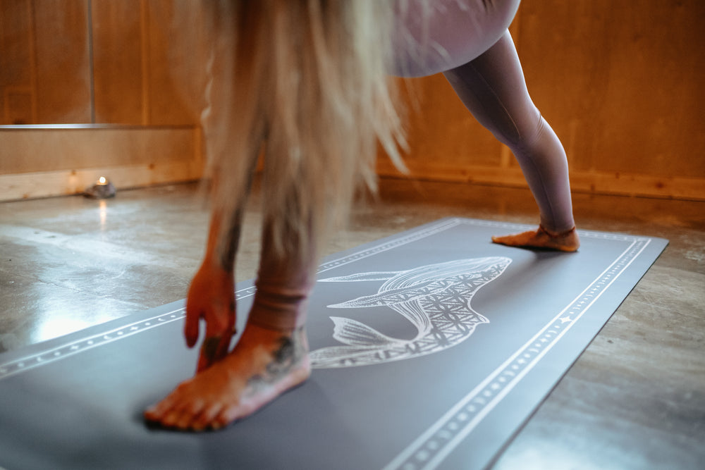 Seed Of Life Humpback Slate Blue Yoga Mat 5mm