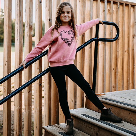 Heart Creation Kids/Youth Sweater in Mauve