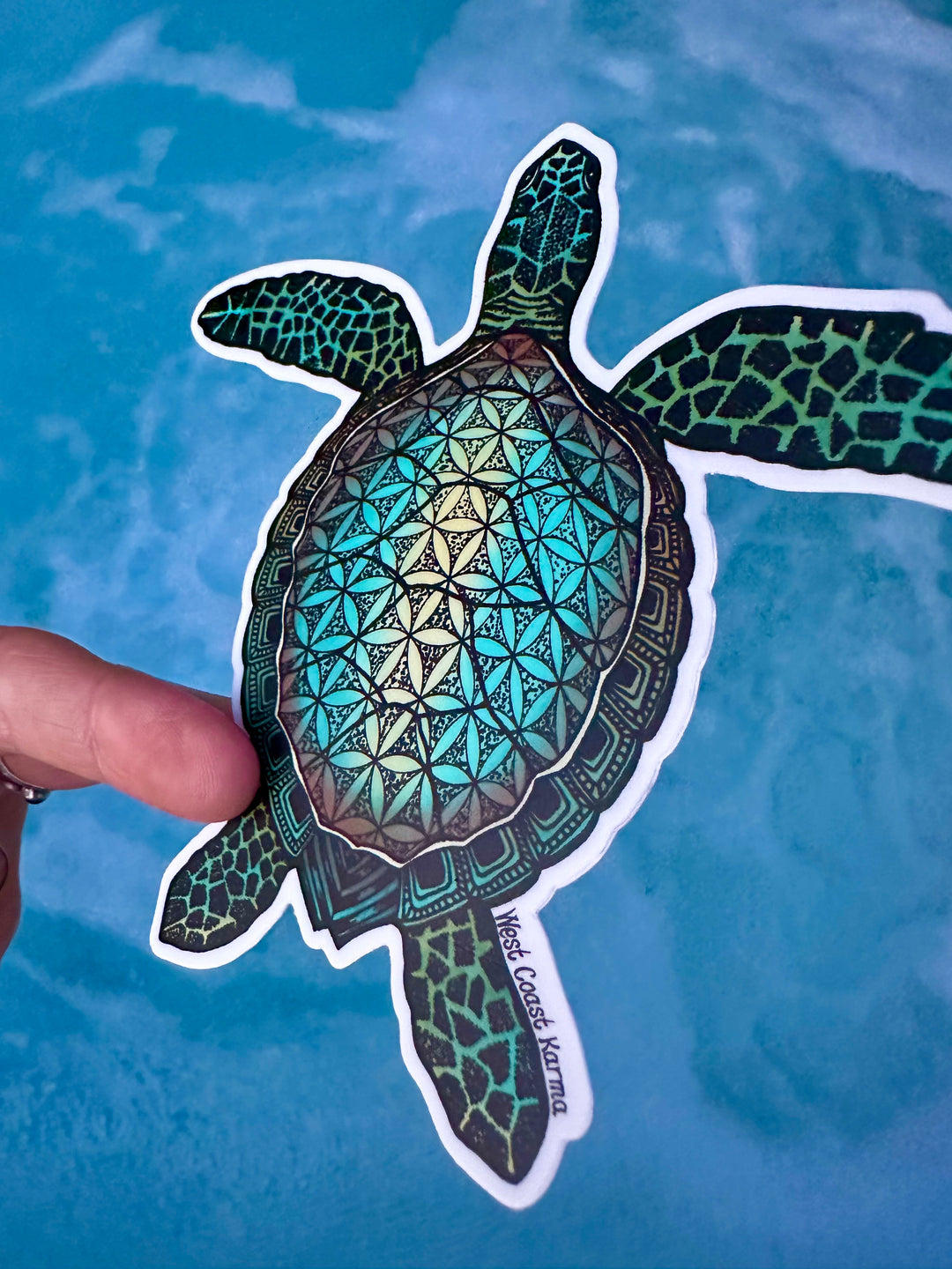 Flower of life Turtle Colourful Sticker