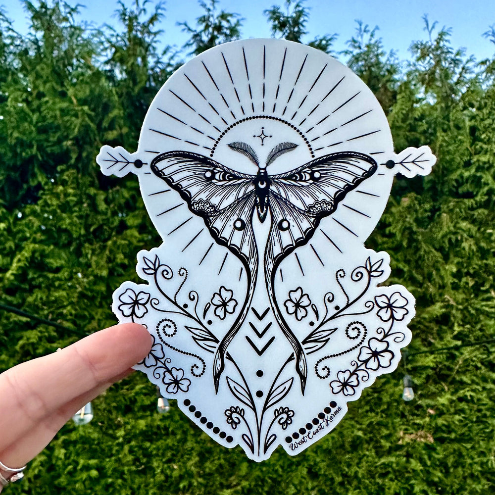 Luna Moth Folk Art Sticker