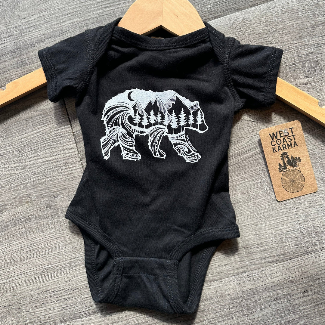 Baby Bear Onesie in Black