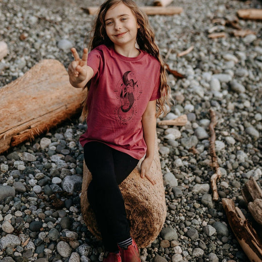 Celestial Mermaid  Kids/Youth Tee in Rouge