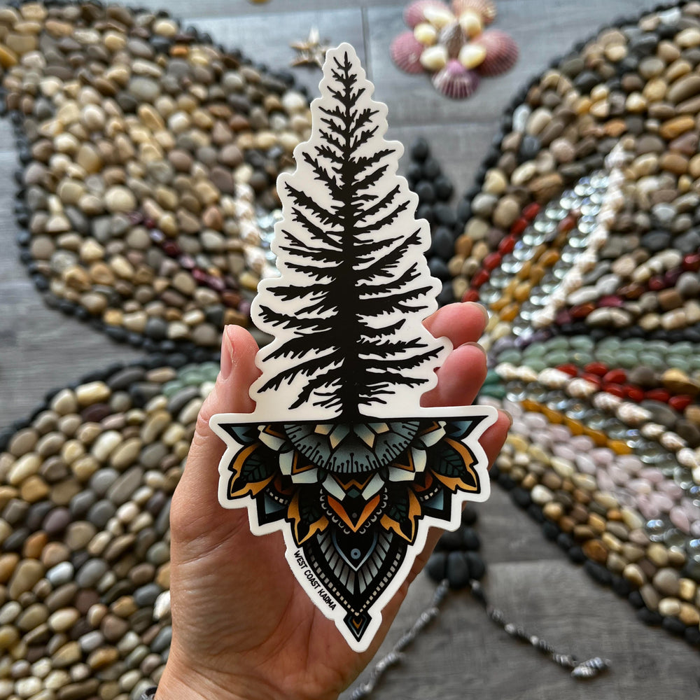 Colourful Tree Mandala Vinyl Sticker