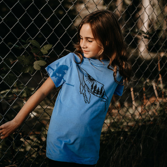 VI Humpback Kids/Youth Tee in Baby Blue