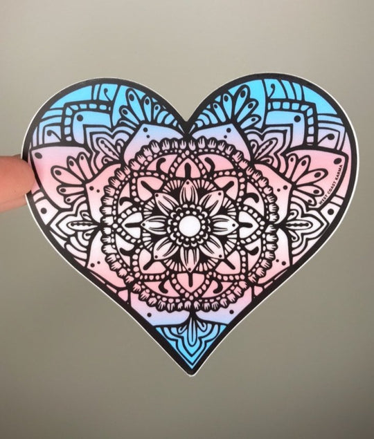 Transgender Flag Heart Vinyl Sticker
