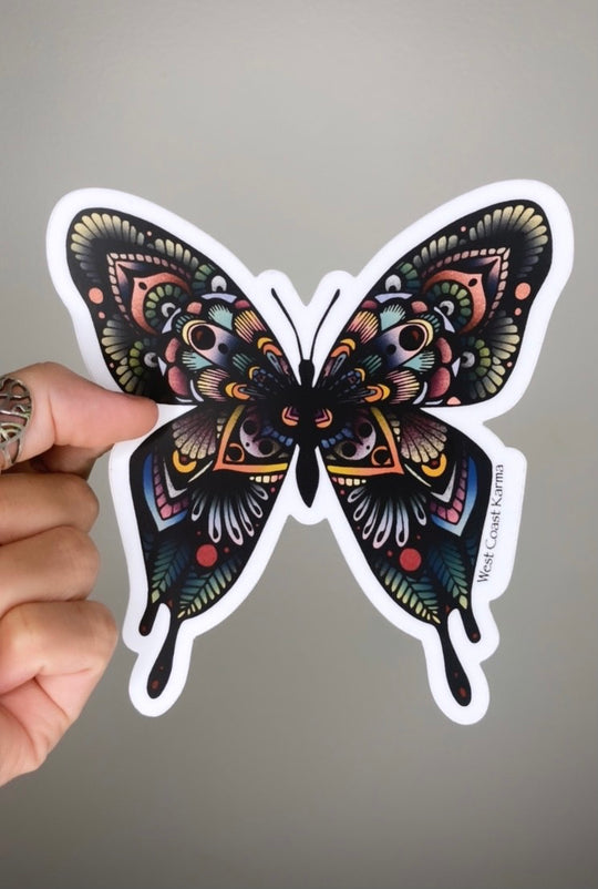 Vintage Butterfly Vinyl Sticker