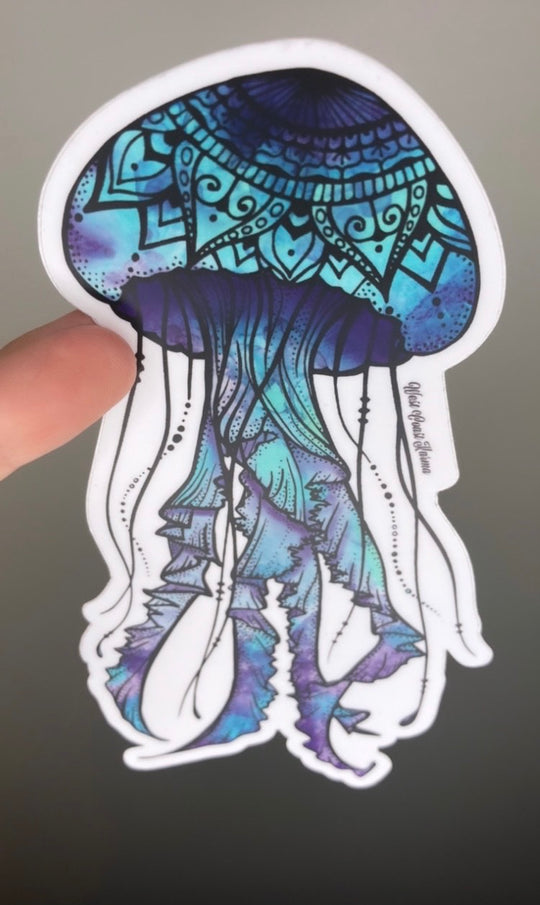 Watercolour Jellyfish Vinyl Sticker