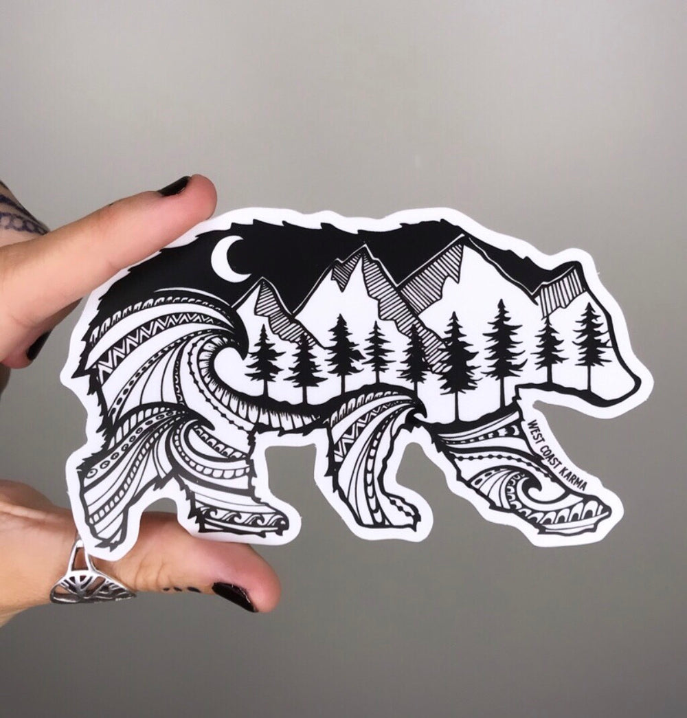 Nature Spirit Bear Vinyl Sticker