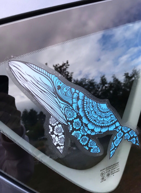 Ombre Blue Humpback Whale Car Decal