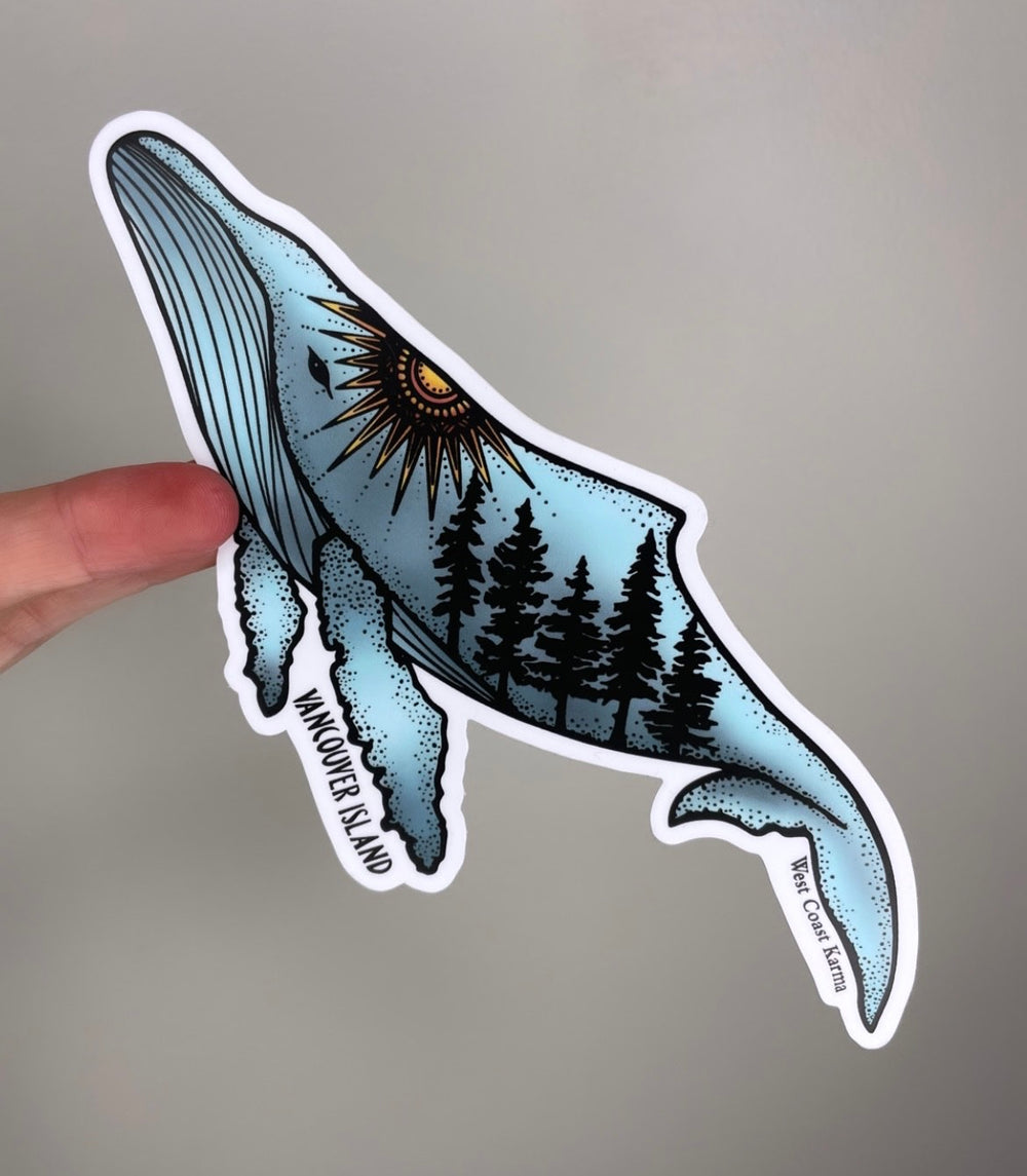 Colourful Vancouver Island Humpback Sticker
