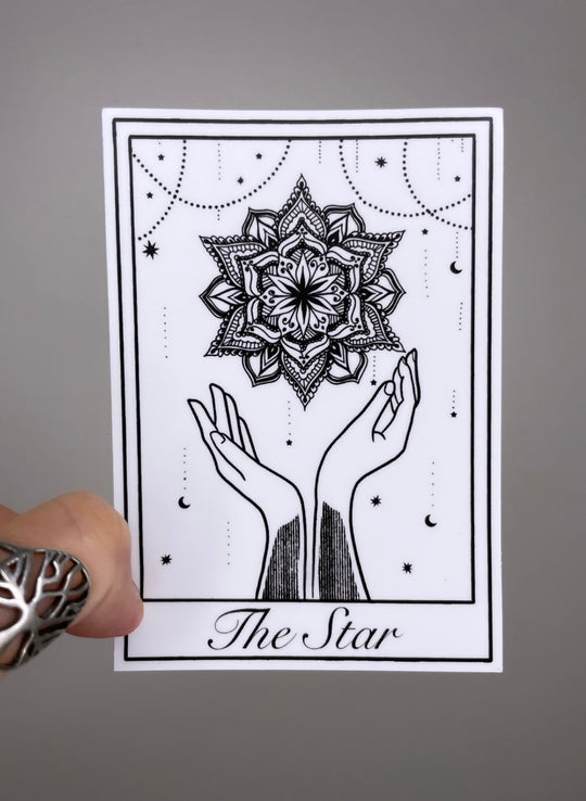 'The Star' White Tarot Sticker