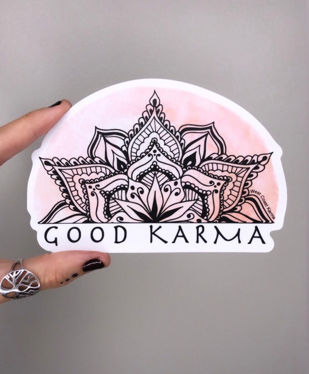 Good Karma Watercolour Mandala Sticker