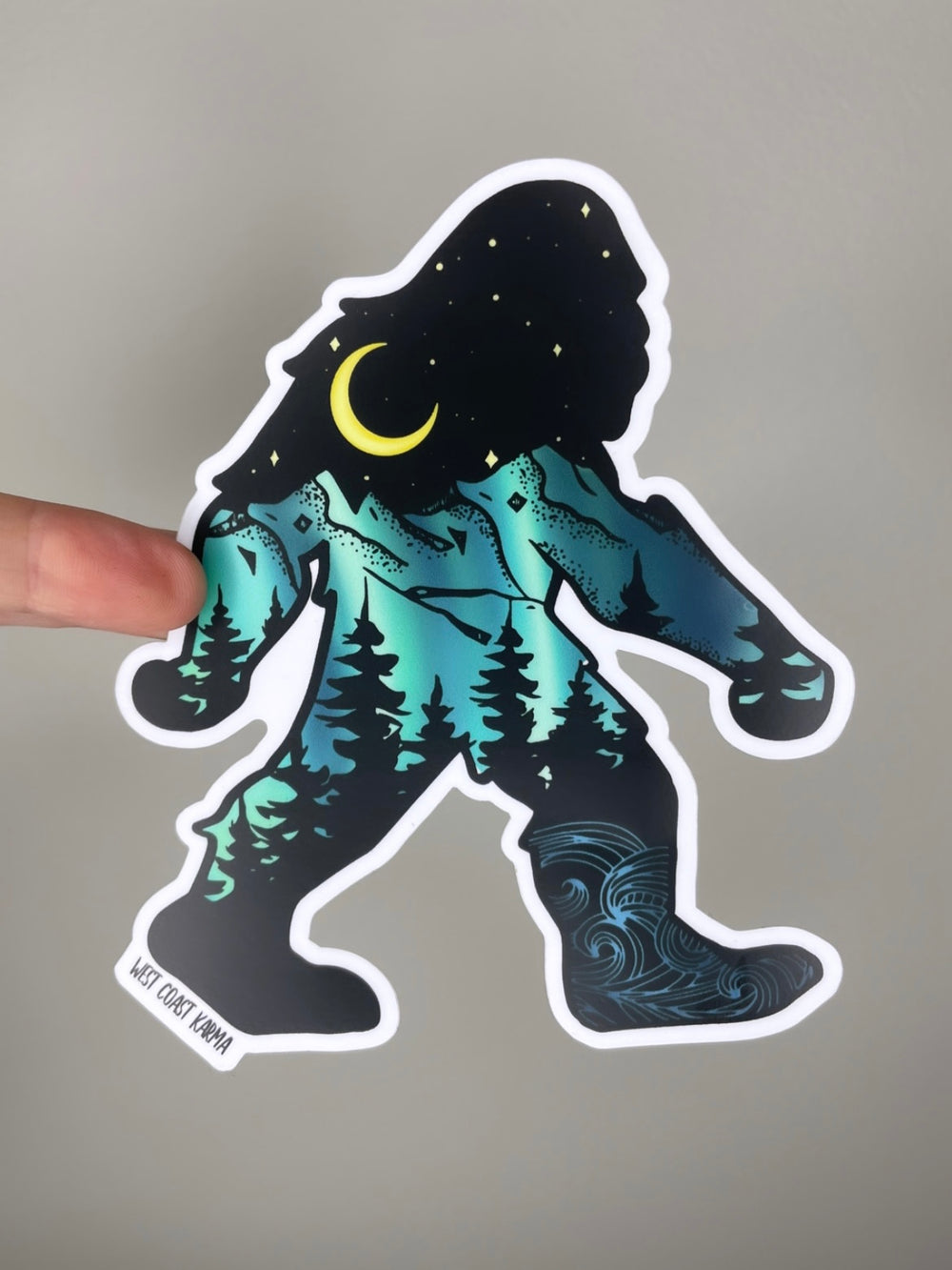 Nature Sasquatch Northern Lights Sticker