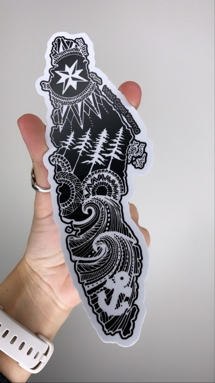 Black Vancouver Island Vinyl Sticker