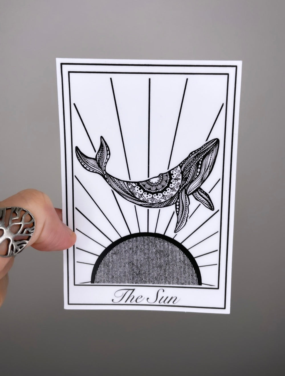 'The Sun' White Tarot Sticker