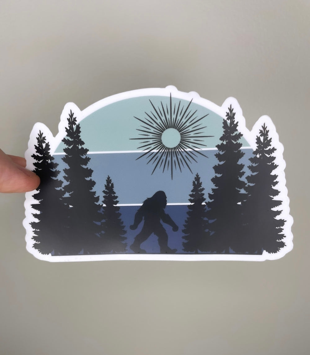 Sasquatch Stroll Colourful Vinyl Sticker