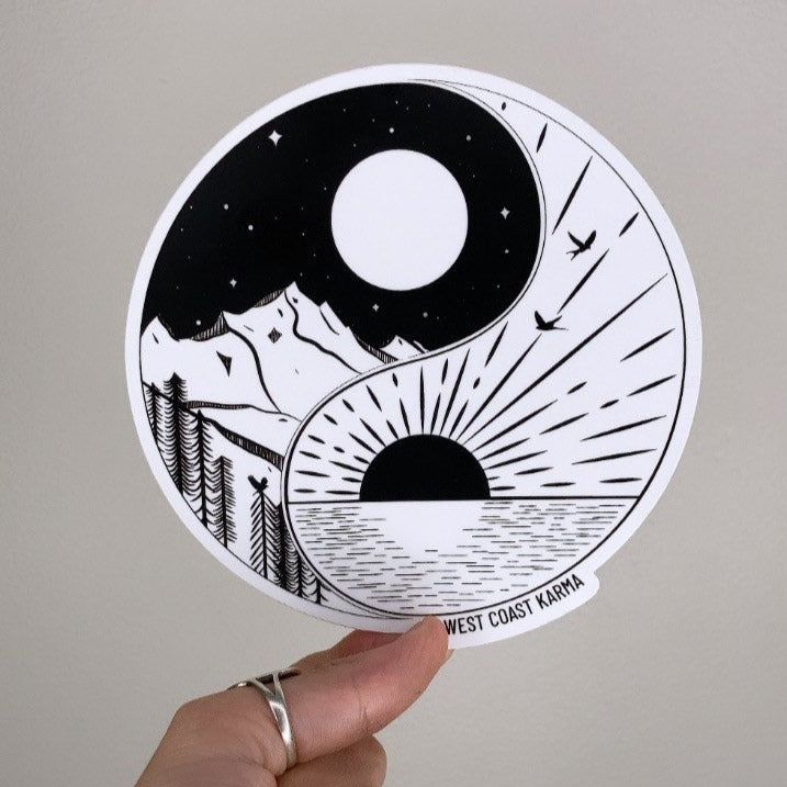 Nature Yin Yang Vinyl Sticker