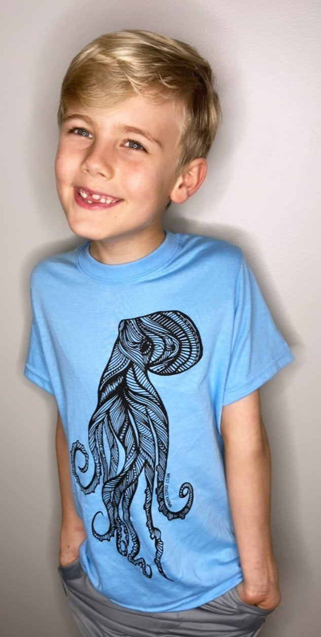 Octopus Kids/Youth Tee * 100% Made, designed and printed in Canada