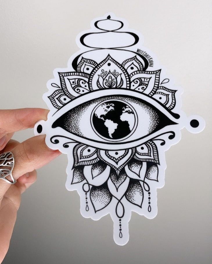 Planet Earth Eye Vinyl Sticker