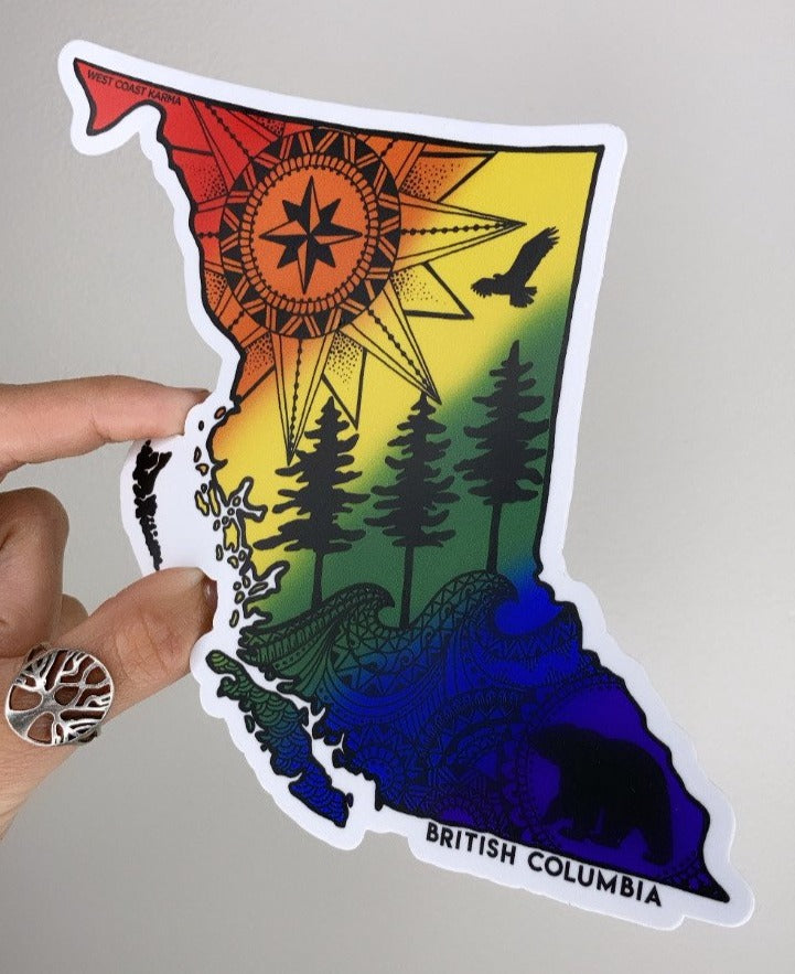 Rainbow Pride BC Vinyl Sticker