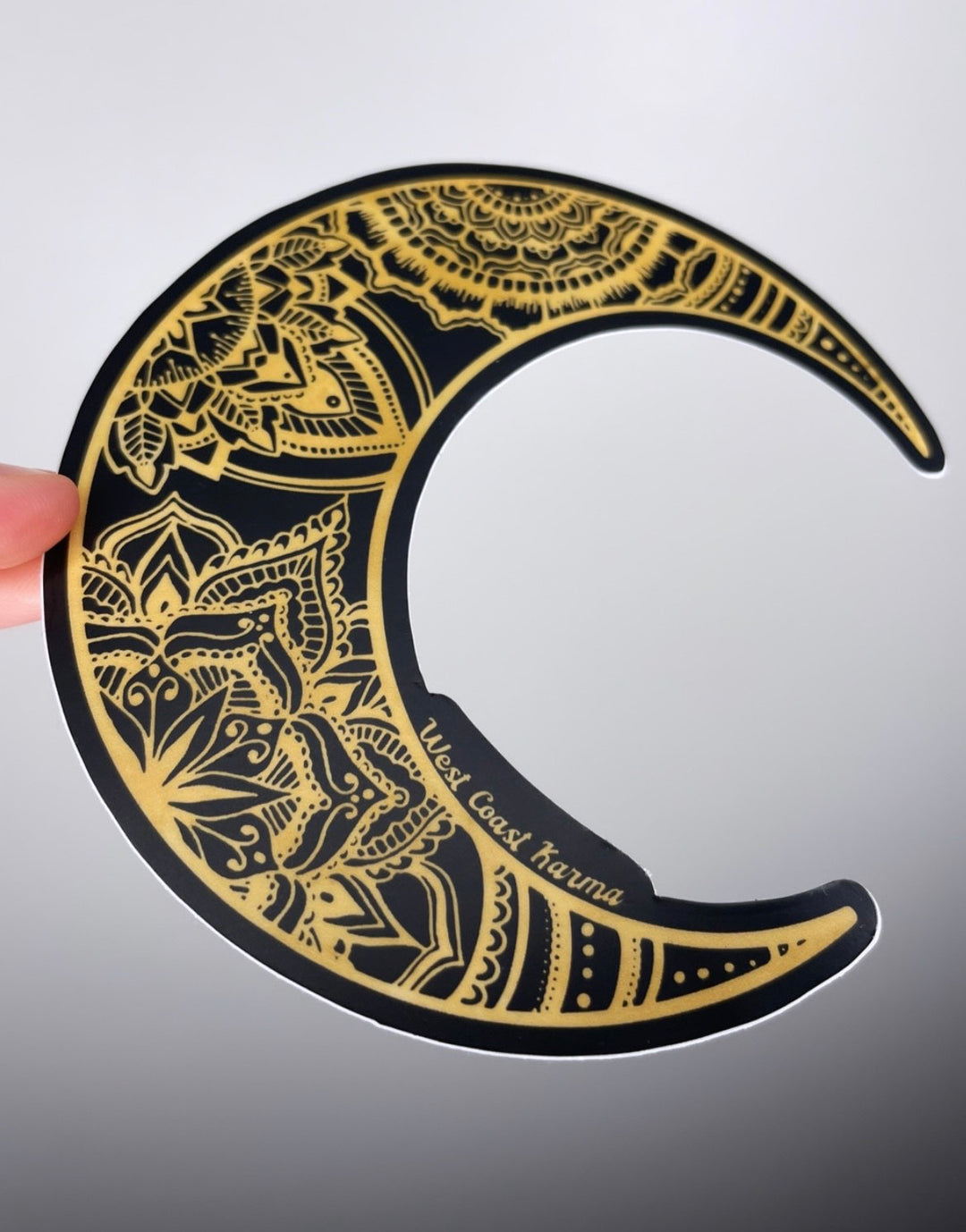 Black & Gold Mandala Moon Sticker