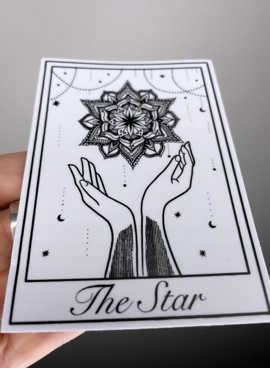 'The Star' White Tarot Sticker