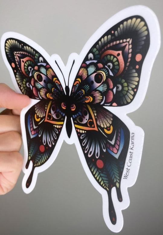 Vintage Butterfly Vinyl Sticker