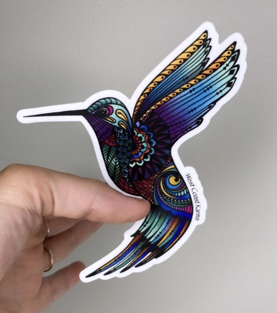 Hummingbird colourful Vinyl Sticker