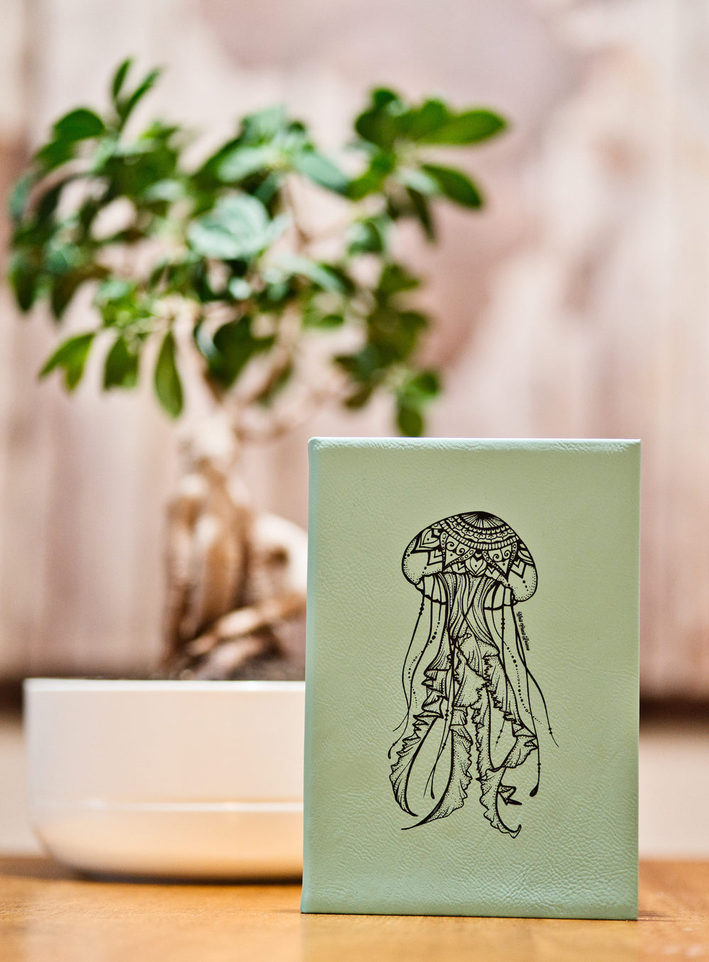 Engraved Jellyfish Blue Journal