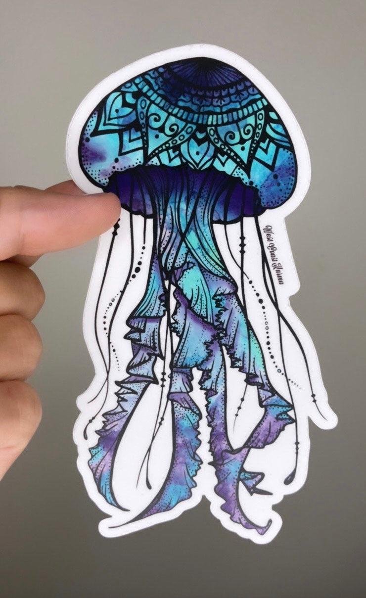 Watercolour Jellyfish Vinyl Sticker