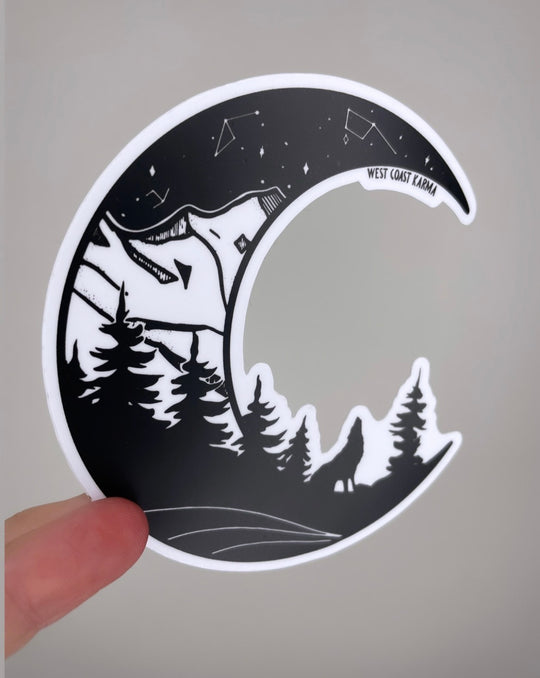Nature Wolf Moon Sticker