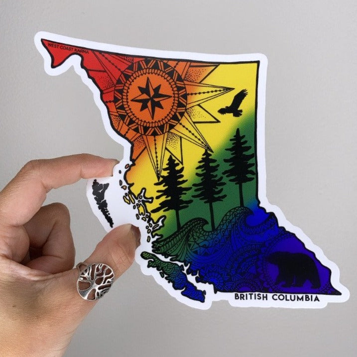 Rainbow Pride BC Vinyl Sticker