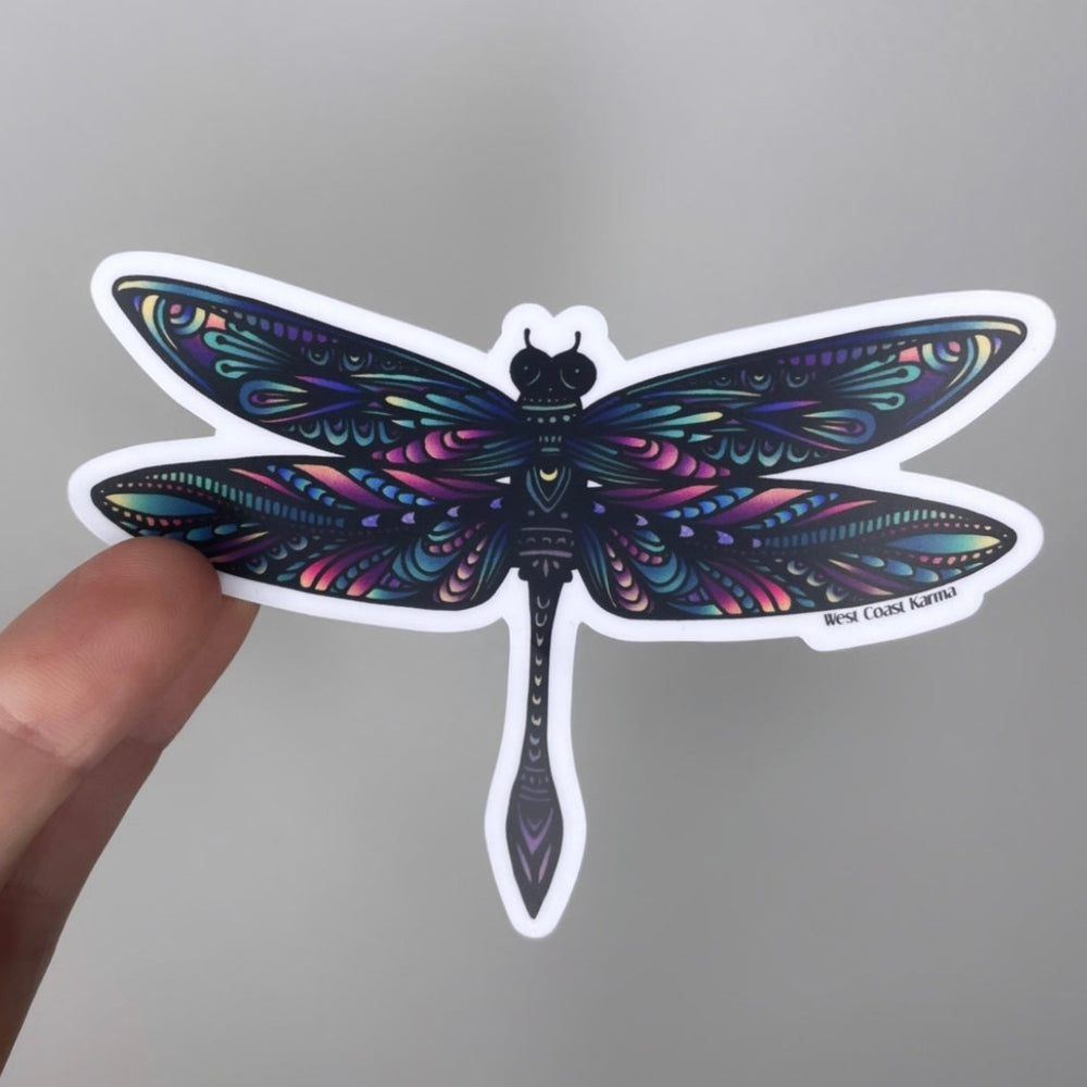 Colourful Dragonfly Vinyl Sticker