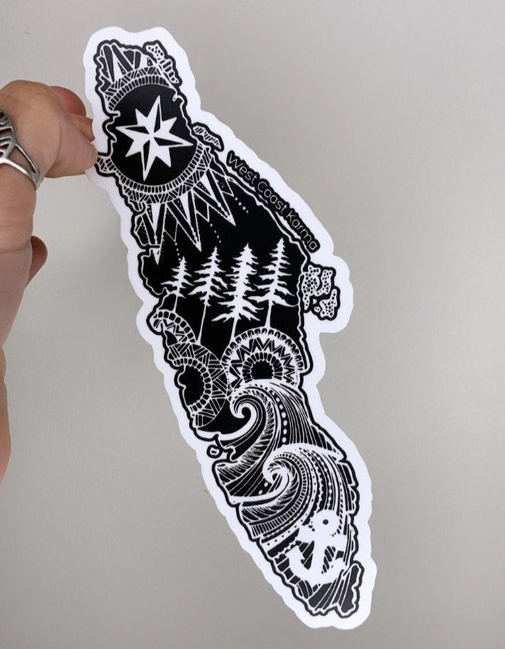 Black Vancouver Island Vinyl Sticker