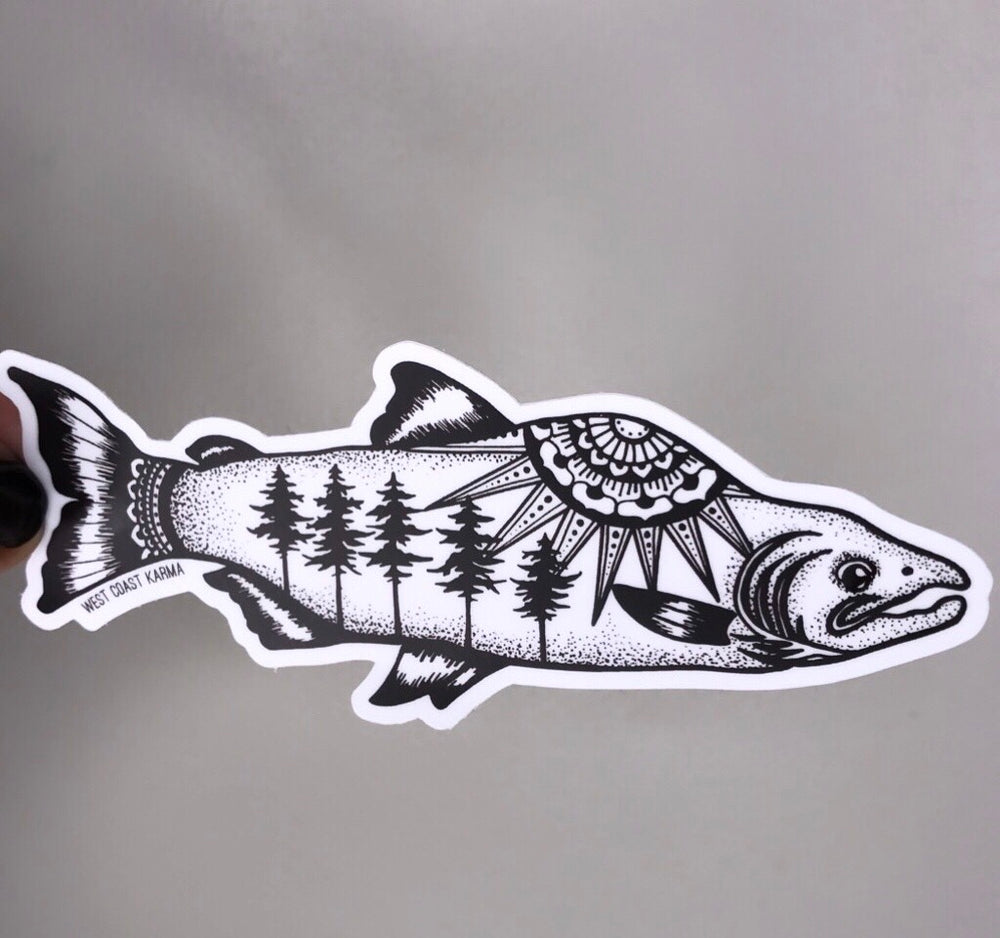 Nature Salmon Vinyl Sticker