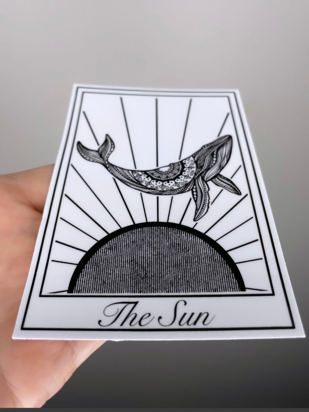 'The Sun' White Tarot Sticker