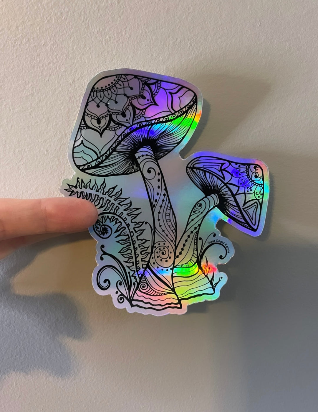 Holographic Mushroom Sticker