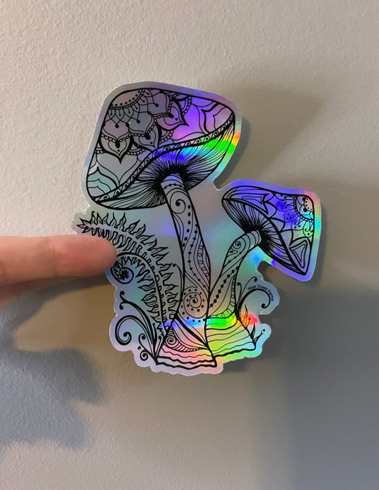 Holographic Mushroom Sticker