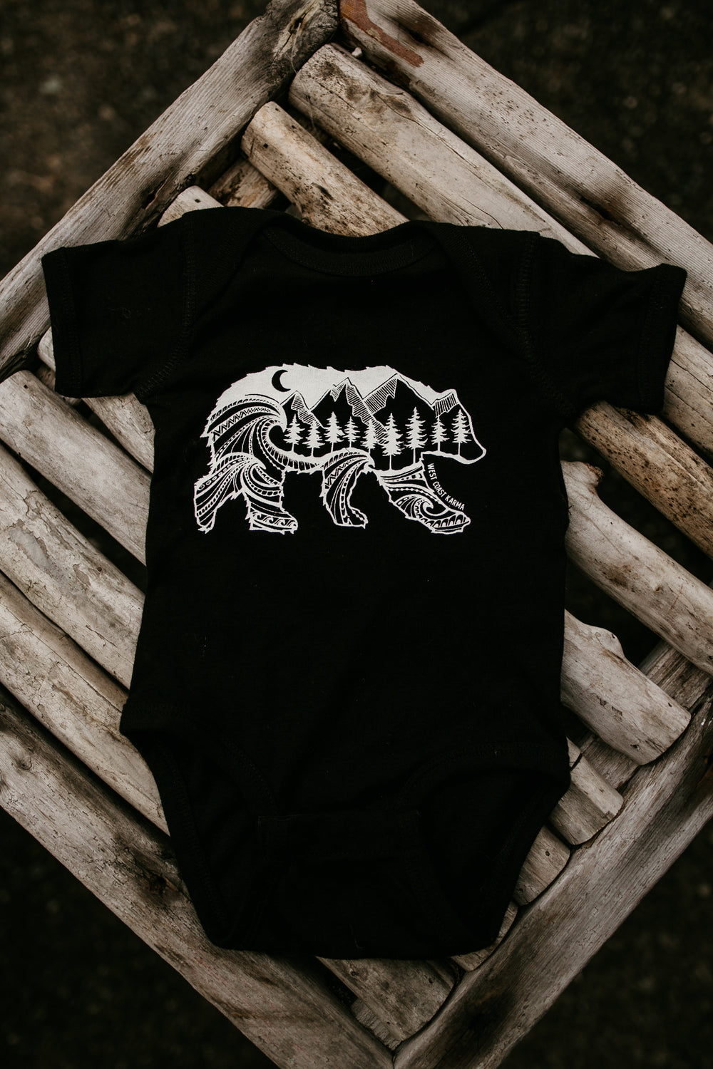Baby Bear Onesie in Black